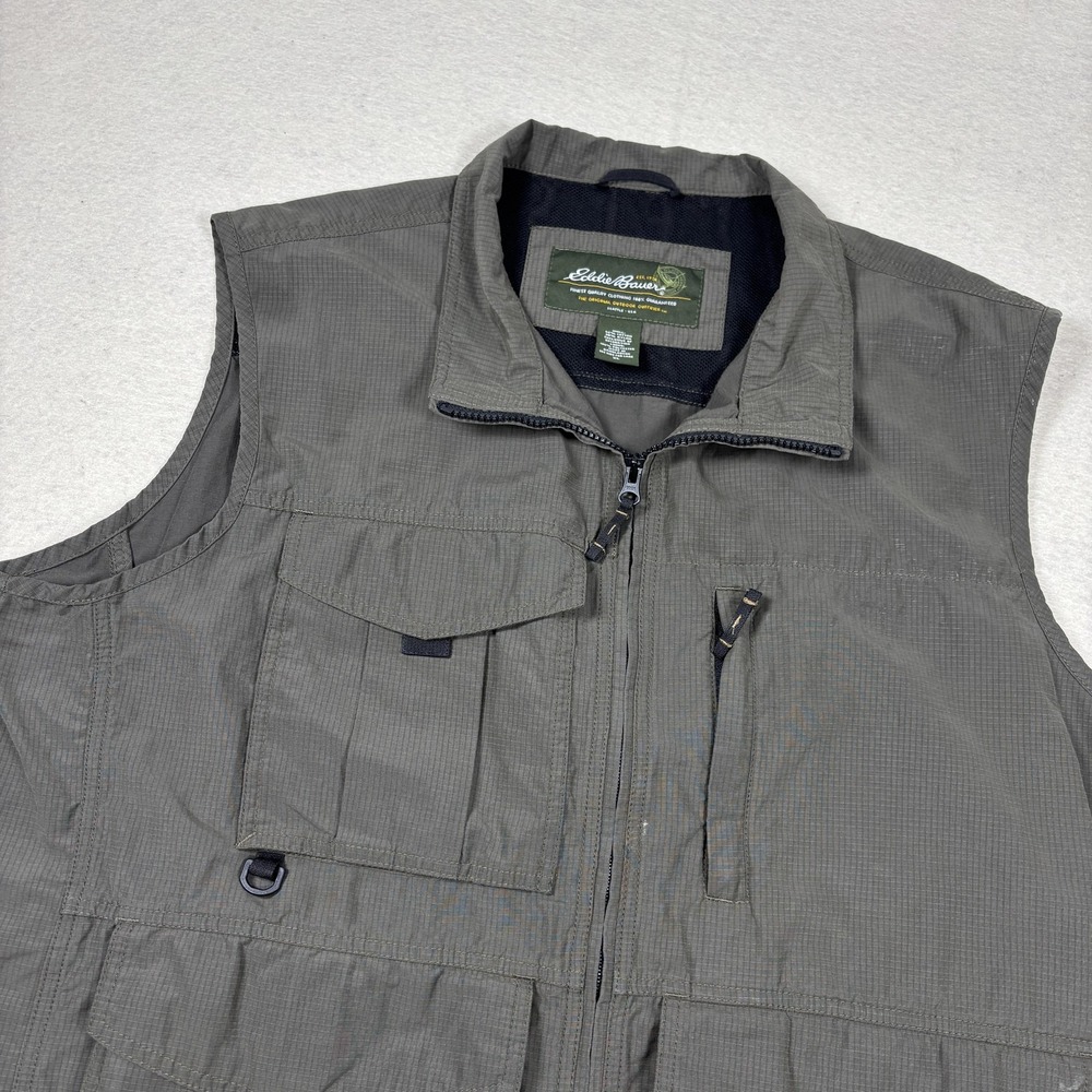 Eddie Bauer Y2K Fishing Utility‎ Vest Men's XL Outdoor Gear Vintage Pockets